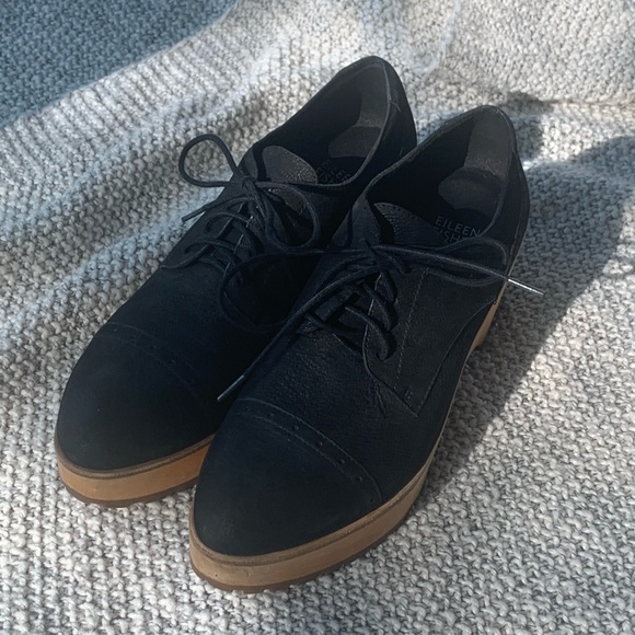 Eileen Fisher Wooden Platform Loafers - 70s Look - Picture 7 of 7